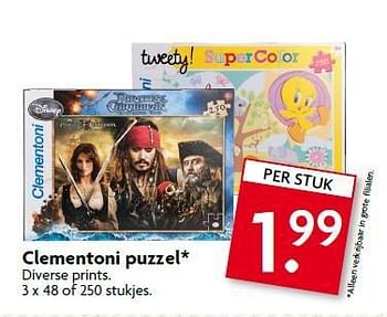 Aanbiedingen Clementoni puzzel - Disney - Geldig van 10/08/2014 tot 16/08/2014 bij Deka Markt
