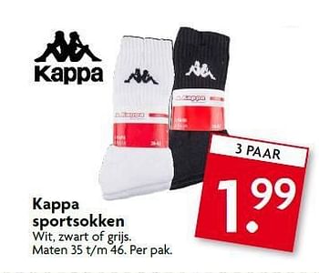 Aanbiedingen Kappa sportsokken - Kappa - Geldig van 10/08/2014 tot 16/08/2014 bij Deka Markt