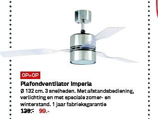 Aanbiedingen Plafondventilator imperia - Huismerk Karwei - Geldig van 10/08/2014 tot 16/08/2014 bij Karwei