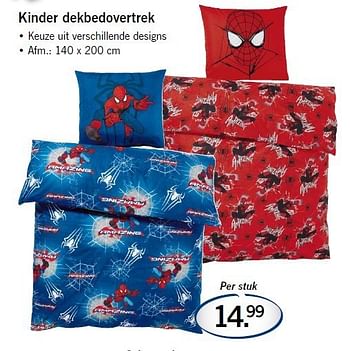 Aanbiedingen Kinder dekbedovertrek - Spider-man - Geldig van 11/08/2014 tot 13/08/2014 bij Lidl