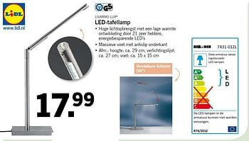 Aanbiedingen Led-tafellamp - livarnolux - Geldig van 11/08/2014 tot 13/08/2014 bij Lidl