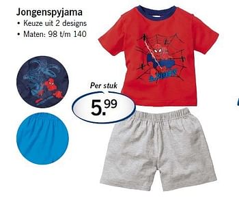 Aanbiedingen Jongenspyjama - Spider-man - Geldig van 11/08/2014 tot 13/08/2014 bij Lidl