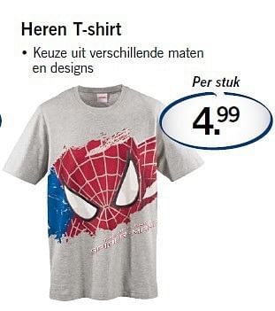 Aanbiedingen Heren t-shirt - Spider-man - Geldig van 11/08/2014 tot 13/08/2014 bij Lidl