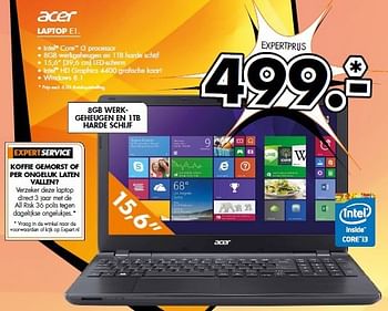 Aanbiedingen Acer laptop e1 - Acer - Geldig van 11/08/2014 tot 17/08/2014 bij Expert