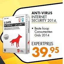 Aanbiedingen Anti-virus internet security 2014 - G Data - Geldig van 11/08/2014 tot 17/08/2014 bij Expert
