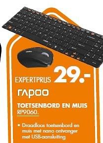 Aanbiedingen Rapoo toetsenbord en muis rp9060 - Rapoo - Geldig van 11/08/2014 tot 17/08/2014 bij Expert
