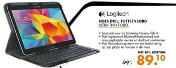 Aanbiedingen Logitech hoes incl. toetsenbord ultra thin folio - Logitech - Geldig van 11/08/2014 tot 17/08/2014 bij Expert
