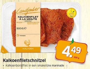 Aanbiedingen Kalkoenfiletschnitzel - Landjonker - Geldig van 11/08/2014 tot 17/08/2014 bij Lidl