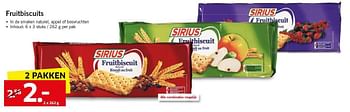 Aanbiedingen Fruitbiscuits - Sirius - Geldig van 11/08/2014 tot 17/08/2014 bij Lidl