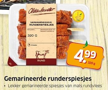 Aanbiedingen Gemarineerde runderspiesjes - Oldenlander - Geldig van 11/08/2014 tot 17/08/2014 bij Lidl