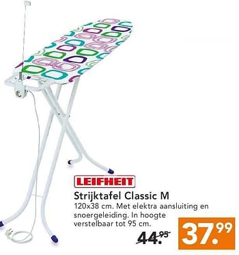 Aanbiedingen Strijktafel classic m - Leifheit - Geldig van 11/08/2014 tot 20/08/2014 bij Blokker