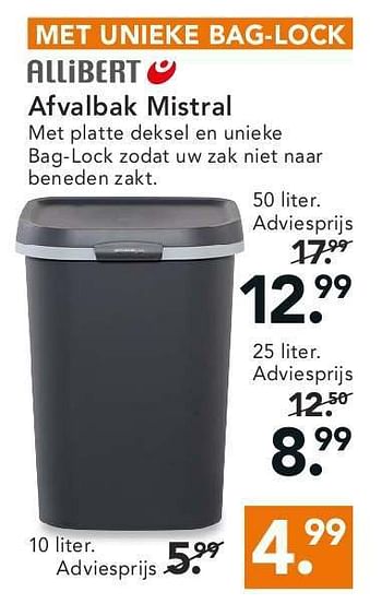 Aanbiedingen Afvalbak mistral - Allibert - Geldig van 11/08/2014 tot 20/08/2014 bij Blokker
