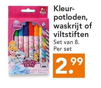 Aanbiedingen Kleurpotloden, waskrijt of viltstiften - Disney - Geldig van 11/08/2014 tot 20/08/2014 bij Blokker