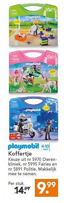 Aanbiedingen Koffertje - Playmobil - Geldig van 11/08/2014 tot 20/08/2014 bij Blokker