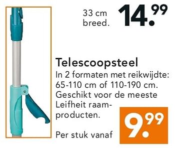 Aanbiedingen Telescoopsteel - Leifheit - Geldig van 11/08/2014 tot 20/08/2014 bij Blokker