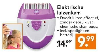 Aanbiedingen Elektrische luizenkam - Huismerk - Blokker - Geldig van 11/08/2014 tot 20/08/2014 bij Blokker
