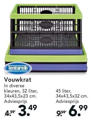 Aanbiedingen Vouwkrat - Tontarelli - Geldig van 11/08/2014 tot 20/08/2014 bij Blokker