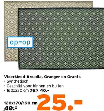 Aanbiedingen Vloerkleed arcadia, granger en grants - Huismerk - Kwantum - Geldig van 11/08/2014 tot 24/08/2014 bij Kwantum
