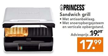 Aanbiedingen Princess sandwich grill - Princess - Geldig van 11/08/2014 tot 20/08/2014 bij Blokker