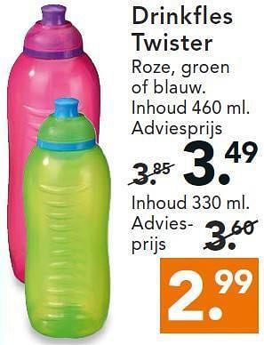 Aanbiedingen Drinkfles twister - Huismerk - Blokker - Geldig van 11/08/2014 tot 20/08/2014 bij Blokker