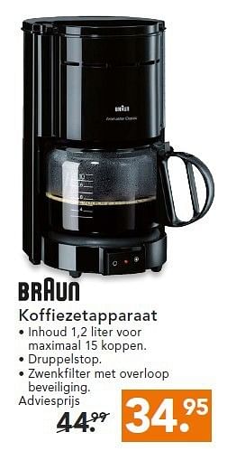 Aanbiedingen Braun koffiezetapparaat - Braun - Geldig van 11/08/2014 tot 20/08/2014 bij Blokker