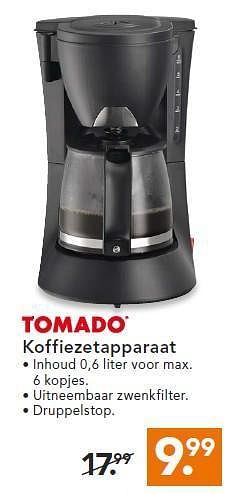 Aanbiedingen Tomado koffiezetapparaat - Tomado - Geldig van 11/08/2014 tot 20/08/2014 bij Blokker