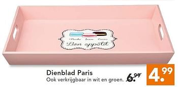Aanbiedingen Dienblad paris - Huismerk - Blokker - Geldig van 11/08/2014 tot 20/08/2014 bij Blokker