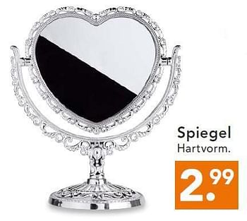 Aanbiedingen Spiegel hartvorm - Huismerk - Blokker - Geldig van 11/08/2014 tot 20/08/2014 bij Blokker