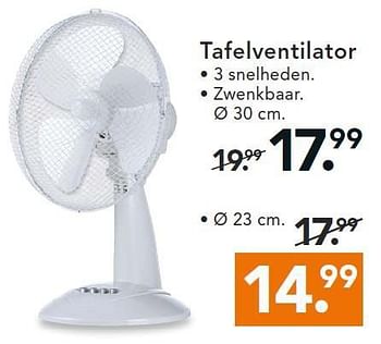 Aanbiedingen Tafelventilator - Huismerk - Blokker - Geldig van 11/08/2014 tot 20/08/2014 bij Blokker