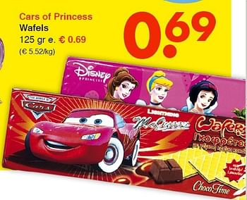 Aanbiedingen Cars of princess wafels - Disney - Geldig van 11/08/2014 tot 23/08/2014 bij Wibra