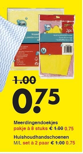 Aanbiedingen Meerdingendoekjes - Huismerk - Wibra - Geldig van 11/08/2014 tot 23/08/2014 bij Wibra