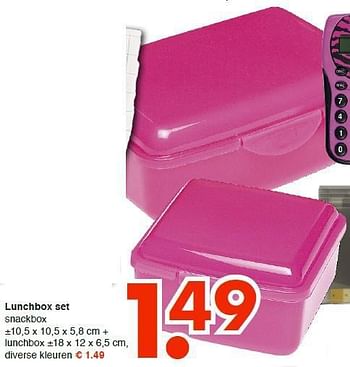 Aanbiedingen Lunchbox set snackbox - Huismerk - Wibra - Geldig van 11/08/2014 tot 23/08/2014 bij Wibra
