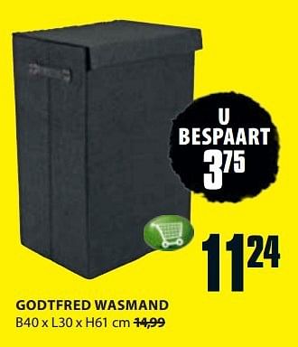 Aanbiedingen Godtfred wasmand - Huismerk - Jysk - Geldig van 11/08/2014 tot 24/08/2014 bij Jysk
