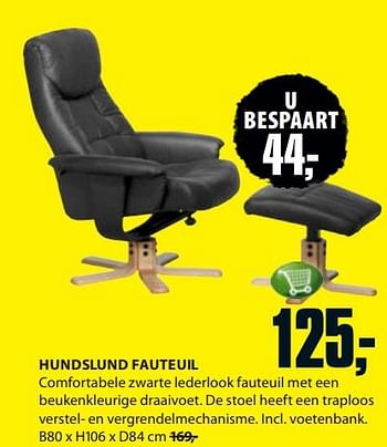 Aanbiedingen Hundslund fauteuil - Huismerk - Jysk - Geldig van 11/08/2014 tot 24/08/2014 bij Jysk