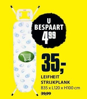 Aanbiedingen Leifheit strijkplank - Huismerk - Jysk - Geldig van 11/08/2014 tot 24/08/2014 bij Jysk
