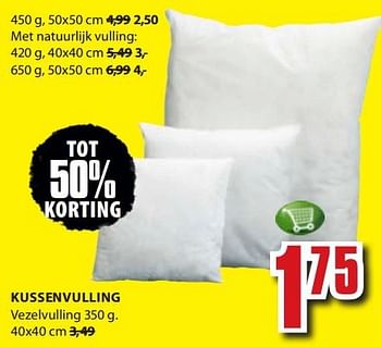 Aanbiedingen Kussenvulling - Huismerk - Jysk - Geldig van 11/08/2014 tot 24/08/2014 bij Jysk