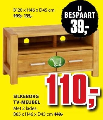 Aanbiedingen Silkeborg tv-meubel - Huismerk - Jysk - Geldig van 11/08/2014 tot 24/08/2014 bij Jysk