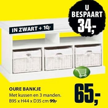 Aanbiedingen Oure bankje - Huismerk - Jysk - Geldig van 11/08/2014 tot 24/08/2014 bij Jysk