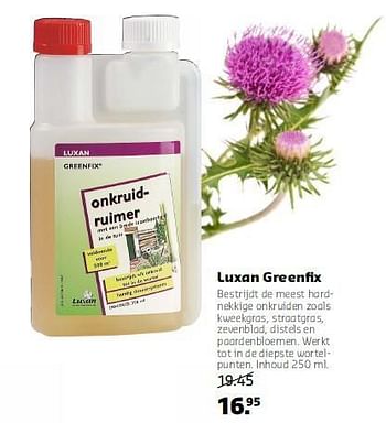 Aanbiedingen Luxan greenfix - Luxan - Geldig van 11/08/2014 tot 24/08/2014 bij Boerenbond