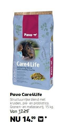 Aanbiedingen Pavo care4life - Pavo - Geldig van 11/08/2014 tot 24/08/2014 bij Boerenbond