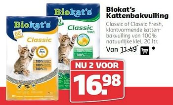 Aanbiedingen Biokat`s kattenbakvulling - Bio kat`s - Geldig van 11/08/2014 tot 24/08/2014 bij Pets Place