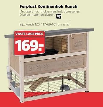 Aanbiedingen Ferplast konijnenhok ranch - Ferplast - Geldig van 11/08/2014 tot 24/08/2014 bij Pets Place