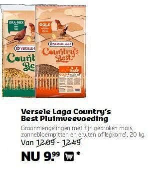Aanbiedingen Versele laga country`s best pluimveevoeding - Versele-Laga - Geldig van 11/08/2014 tot 24/08/2014 bij Pets Place