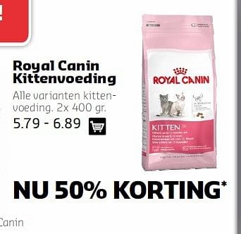 Aanbiedingen Royal canin kittenvoeding - Royal Canin - Geldig van 11/08/2014 tot 24/08/2014 bij Pets Place