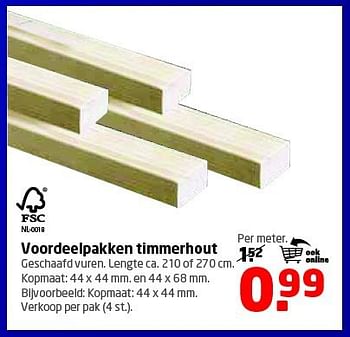 Aanbiedingen Voordeelpakken timmerhout - Huismerk - Formido - Geldig van 11/08/2014 tot 24/08/2014 bij Formido