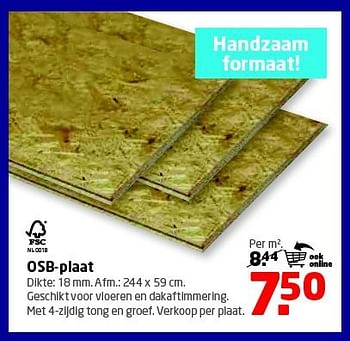 Aanbiedingen Osb-plaat - Huismerk - Formido - Geldig van 11/08/2014 tot 24/08/2014 bij Formido