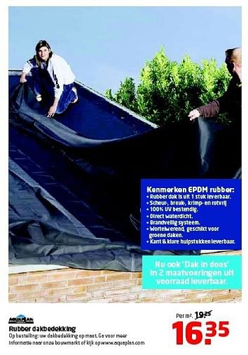 Aanbiedingen Rubber dakbedekking - Aquaplan - Geldig van 11/08/2014 tot 24/08/2014 bij Formido