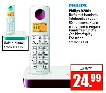 Aanbiedingen Philips d2001 - Philips - Geldig van 11/08/2014 tot 24/08/2014 bij Kijkshop