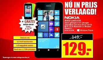 Aanbiedingen Nokia lumia 630 - Nokia - Geldig van 11/08/2014 tot 24/08/2014 bij Kijkshop