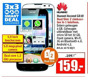 Aanbiedingen Huawei ascend g610 - Huawei - Geldig van 11/08/2014 tot 24/08/2014 bij Kijkshop